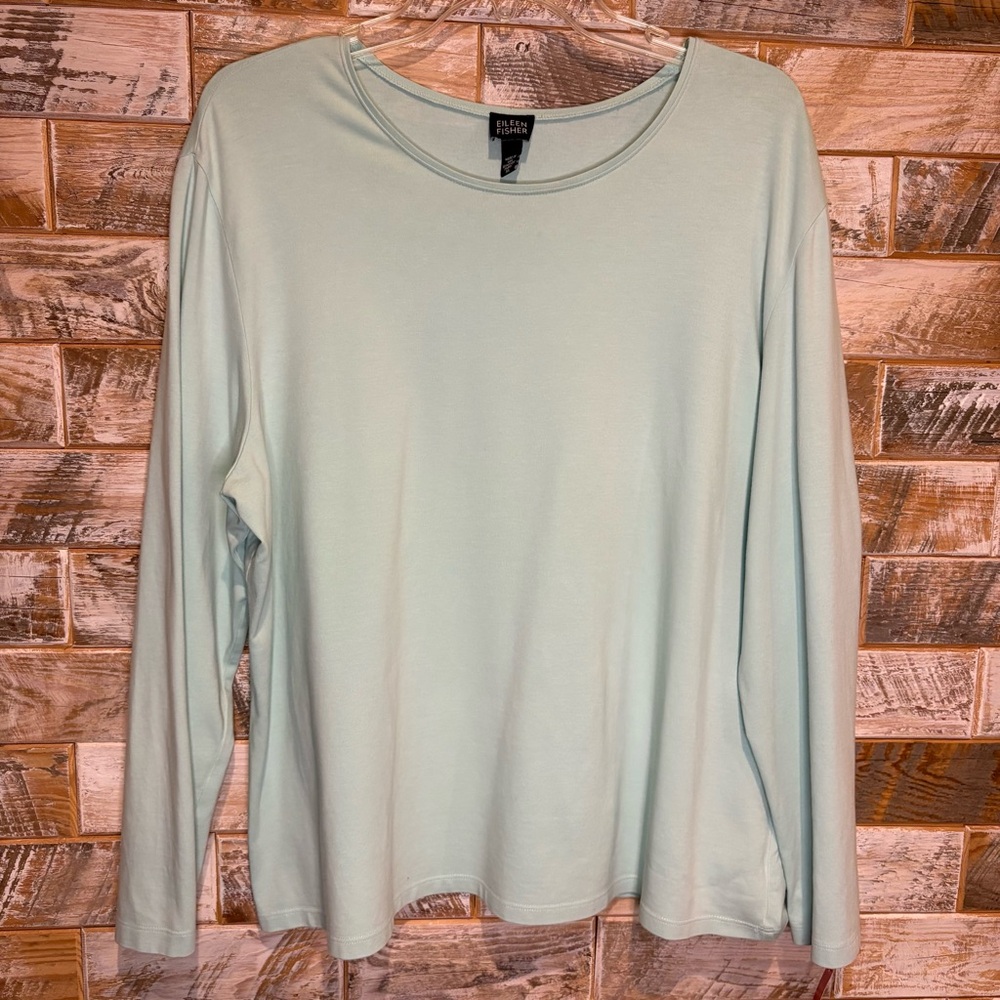 Eileen Fisher Light Blue Relaxed Long Sleeve T-Shirt